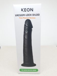Front view of the Kiiroo's Vacuum Lock Dildo package